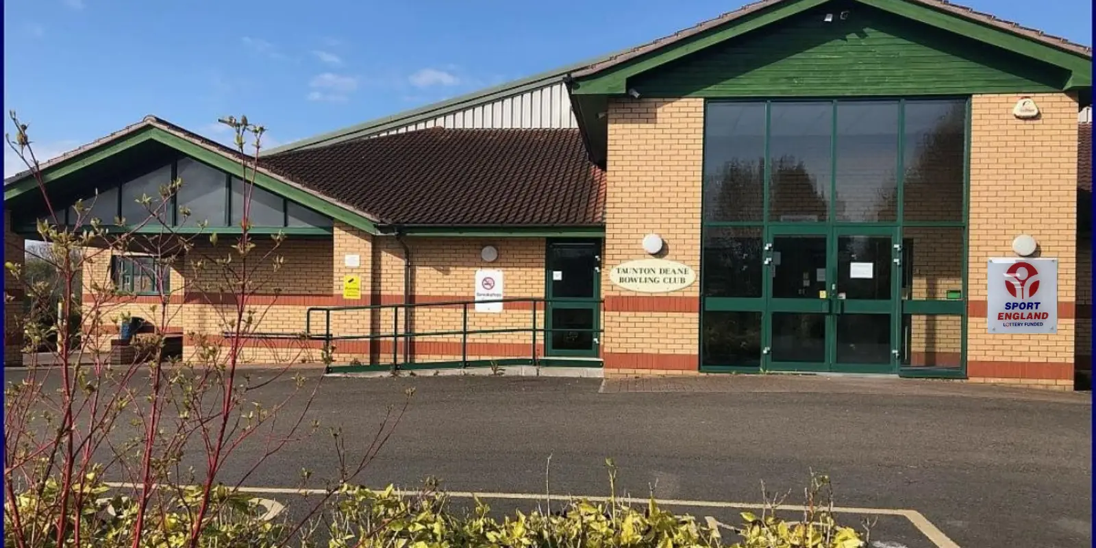 Entrance to Taunton Deane Bowling Club in Taunton